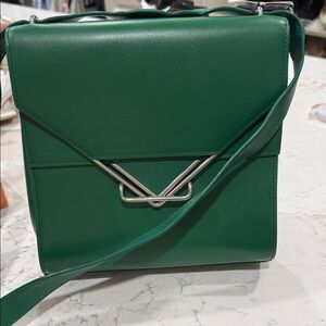 Bottega Veneta Green Leather Crossbody Bag